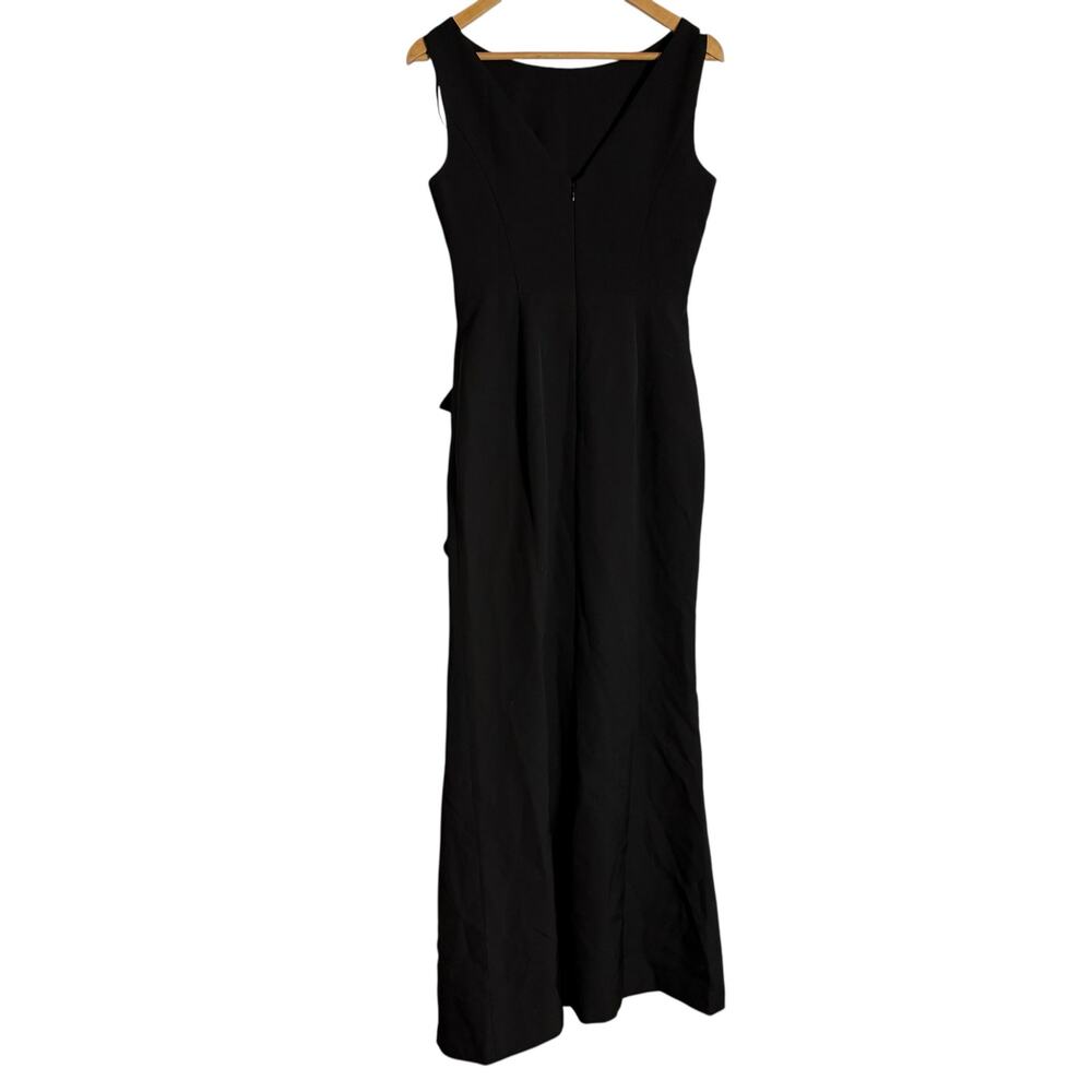 Eliza J Black Sleeveless Cascading-Ruffle Evening Maxi Formal Gown 4 - Picture 9 of 11